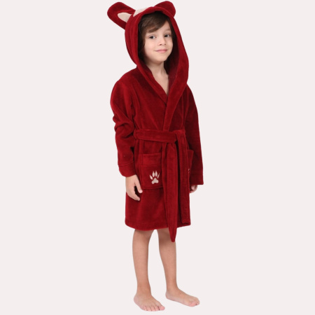 Детский банный халат бордового цвета Турция-2